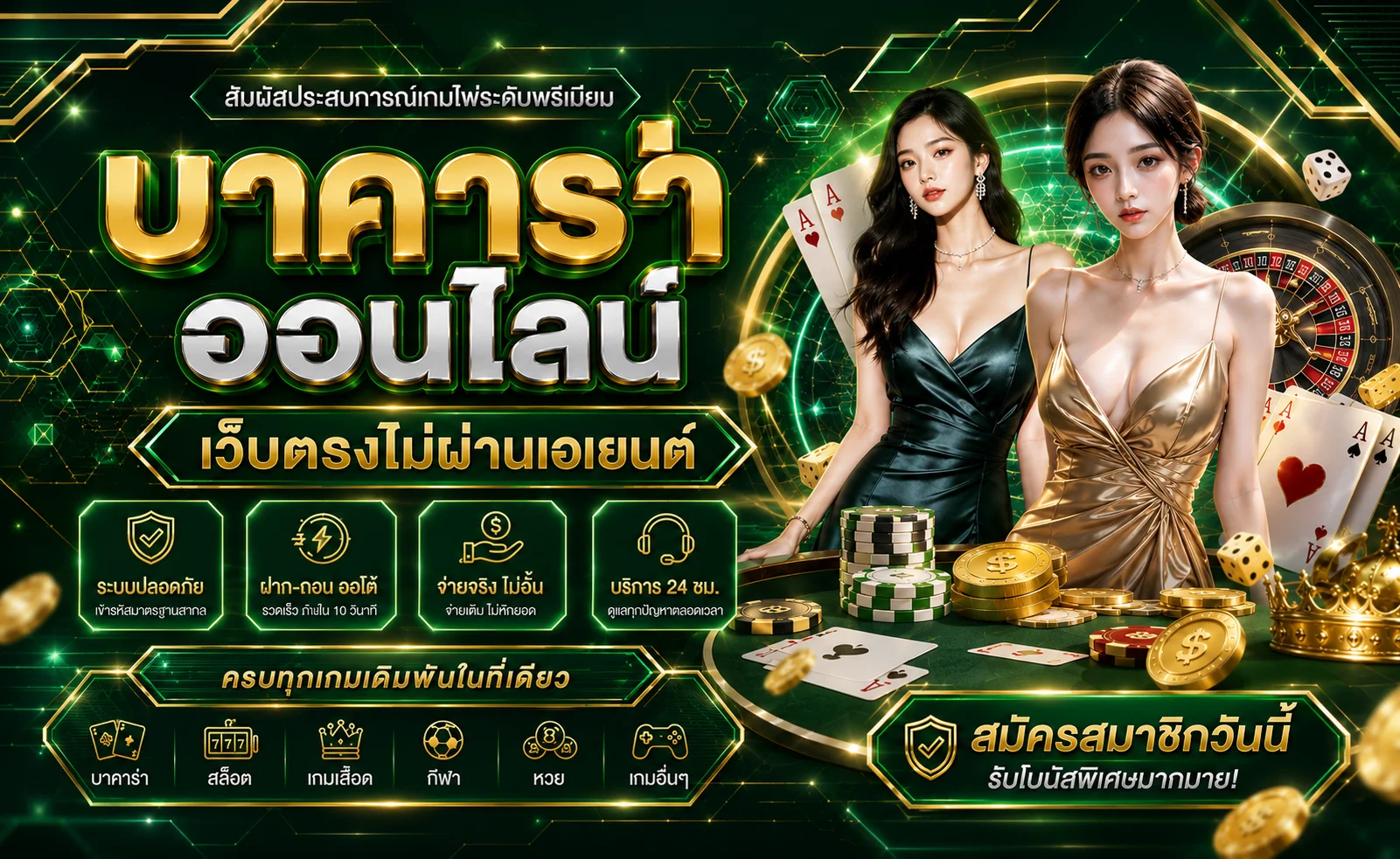 คาสิโนออนไลน์ MGM9 บาคาร่าสด รูเล็ต ไฮโล ถ่ายทอดสด